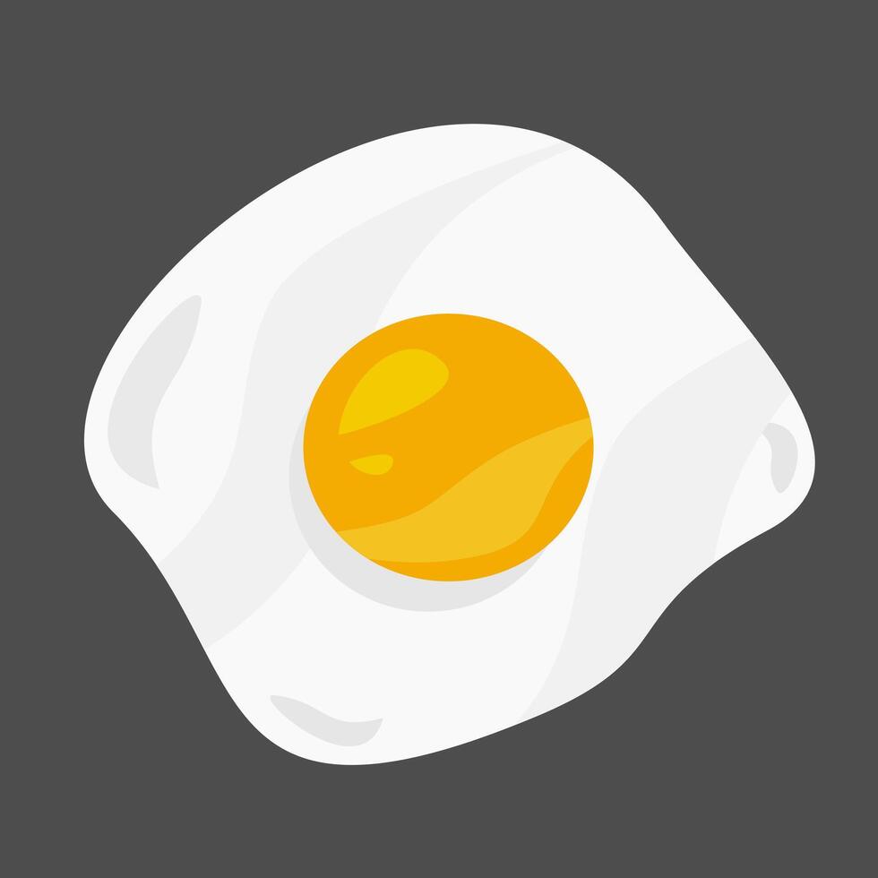 Fried egg on white background. Ideal for food blogs, cooking websites vector