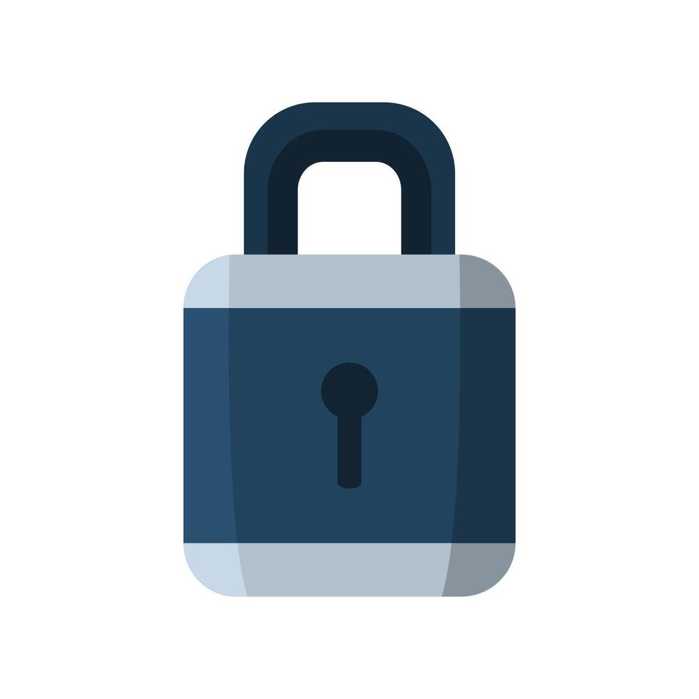 Padlock icon suitable for cybersecurity blog posts, technology websites, internet security presentations, and data protection concepts vector