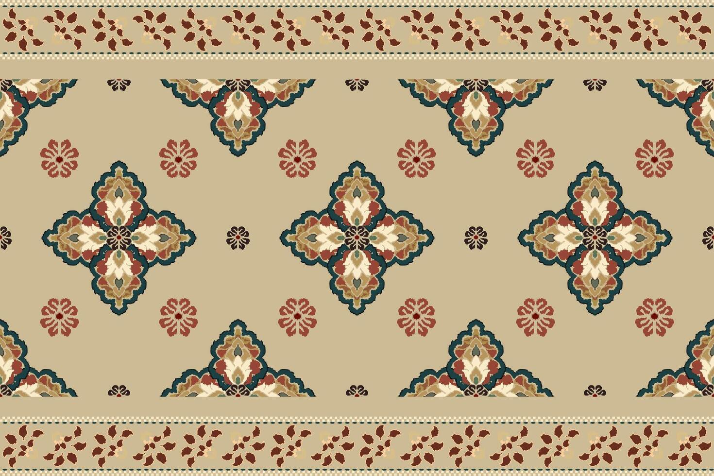 Ikat tribal Indian seamless pattern. Ethnic Aztec fabric carpet mandala ornament native boho chevron textile.Geometric African American oriental traditional illustrations. Embroidery style. vector