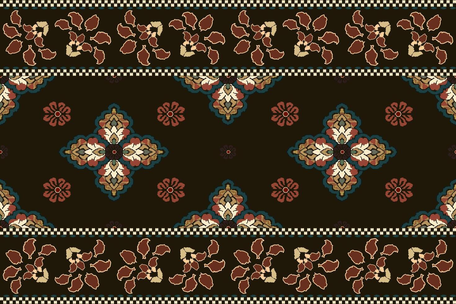 Ikat tribal Indian seamless pattern. Ethnic Aztec fabric carpet mandala ornament native boho chevron textile.Geometric African American oriental traditional illustrations. Embroidery style. vector