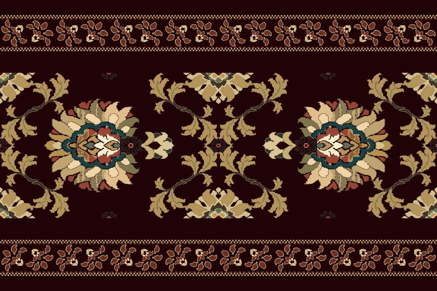 Ikat tribal Indian seamless pattern. Ethnic Aztec fabric carpet mandala ornament native boho chevron textile.Geometric African American oriental traditional illustrations. Embroidery style. vector