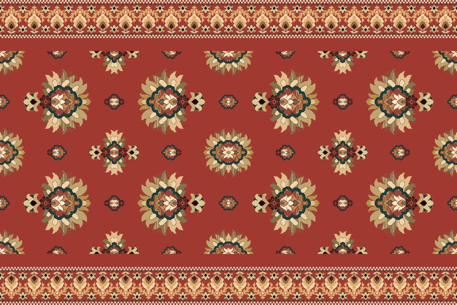 Ikat tribal Indian seamless pattern. Ethnic Aztec fabric carpet mandala ornament native boho chevron textile.Geometric African American oriental traditional illustrations. Embroidery style. vector