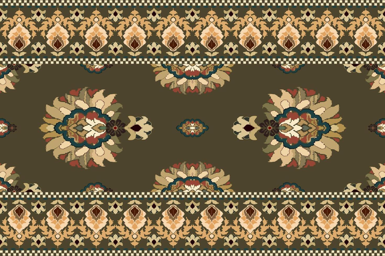 Ikat tribal Indian seamless pattern. Ethnic Aztec fabric carpet mandala ornament native boho chevron textile.Geometric African American oriental traditional illustrations. Embroidery style. vector