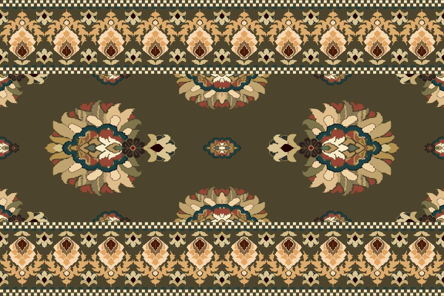 ikat tribal indio sin costura modelo. étnico azteca tela alfombra mandala ornamento nativo boho cheurón textil.geometrico africano americano oriental tradicional ilustraciones. bordado estilo. vector