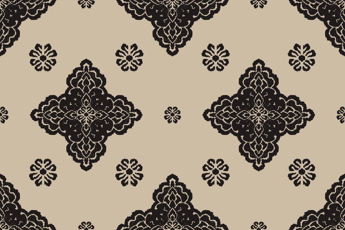 ikat tribal indio sin costura modelo. étnico azteca tela alfombra mandala ornamento nativo boho cheurón textil.geometrico africano americano oriental tradicional ilustraciones. bordado estilo. vector