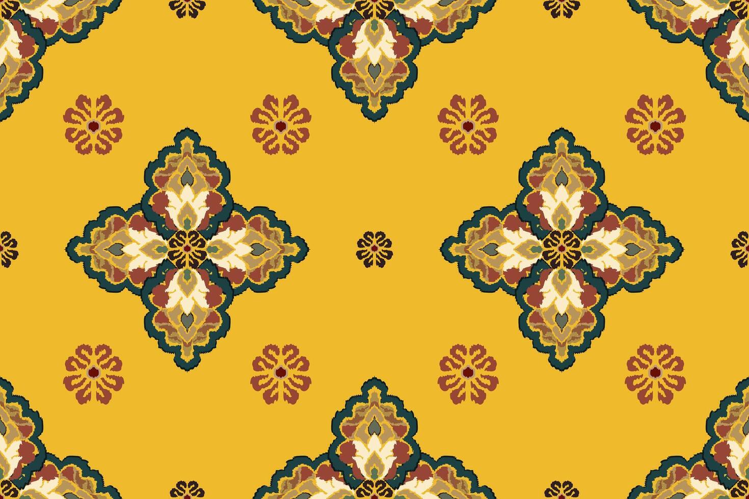 Ikat tribal Indian seamless pattern. Ethnic Aztec fabric carpet mandala ornament native boho chevron textile.Geometric African American oriental traditional illustrations. Embroidery style. vector