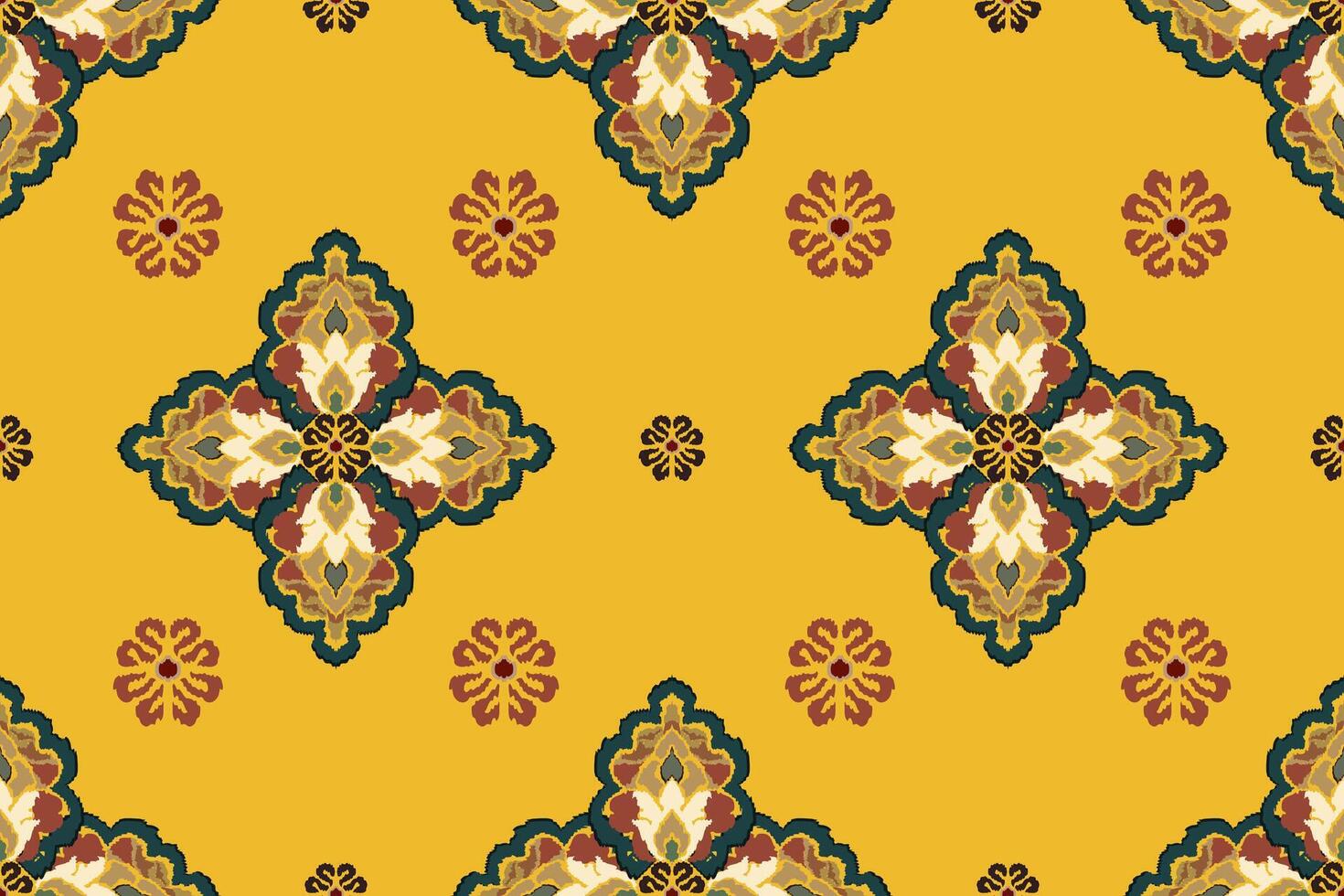 ikat tribal indio sin costura modelo. étnico azteca tela alfombra mandala ornamento nativo boho cheurón textil.geometrico africano americano oriental tradicional ilustraciones. bordado estilo. vector