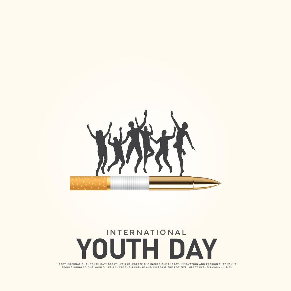 International youth day, Creative Ads, 3D illustrations vector