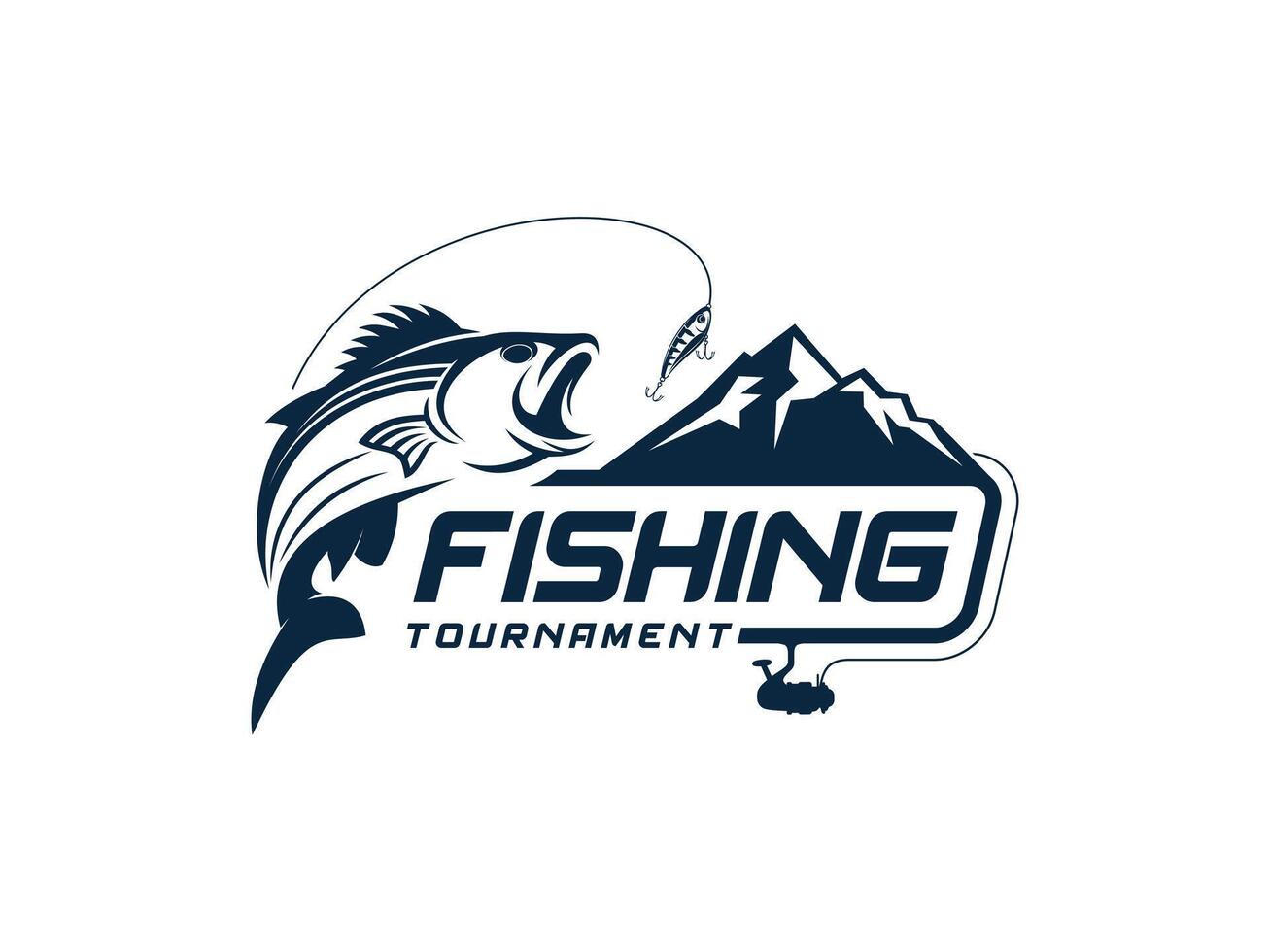 fishing tournament logo design vector