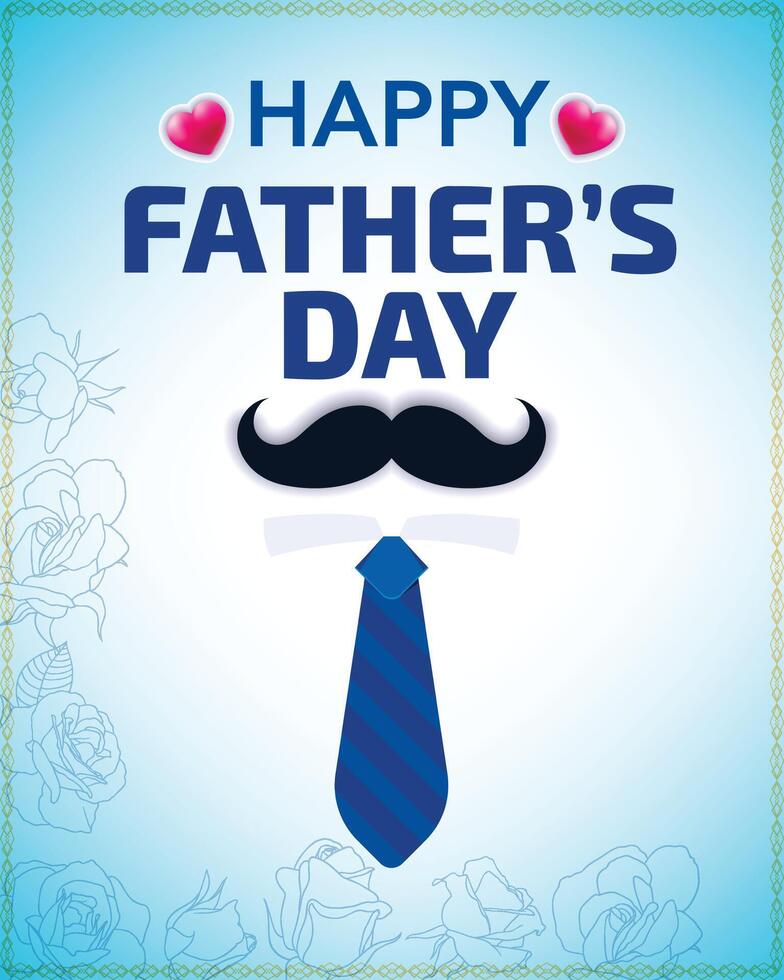 Happy father's day wish card design. vector