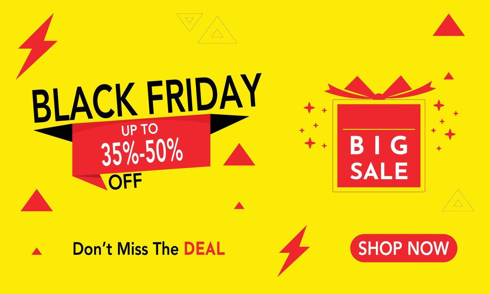 Black Friday Discount Banner Design. vector