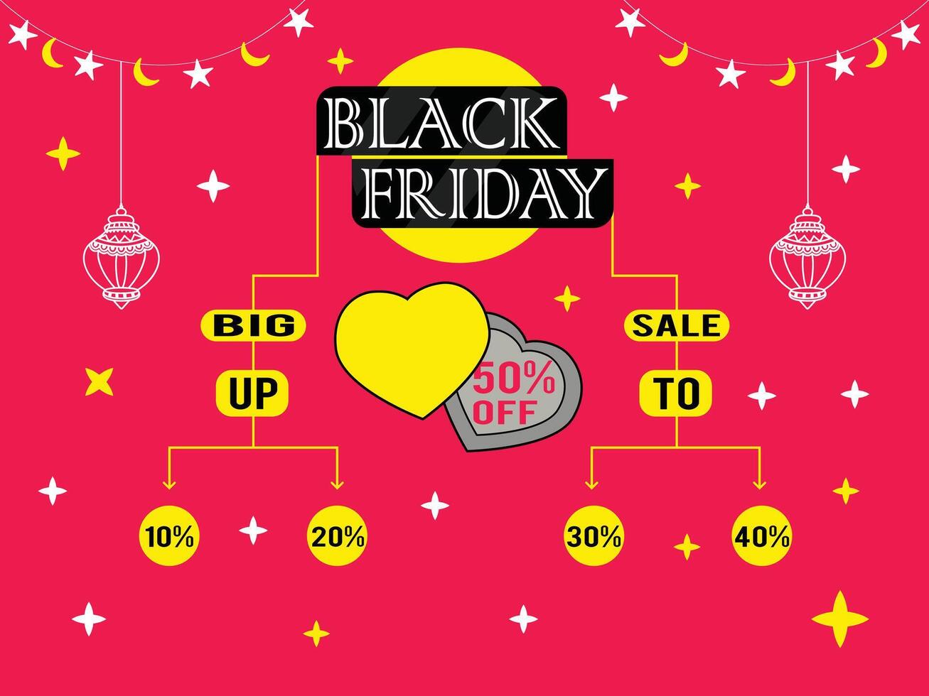 Black Friday Discount Banner Design. vector