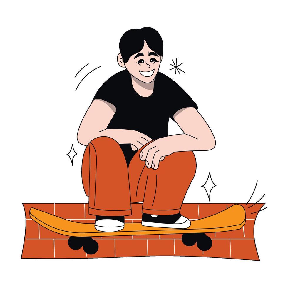 Handrawn Skateboard Illustration vector