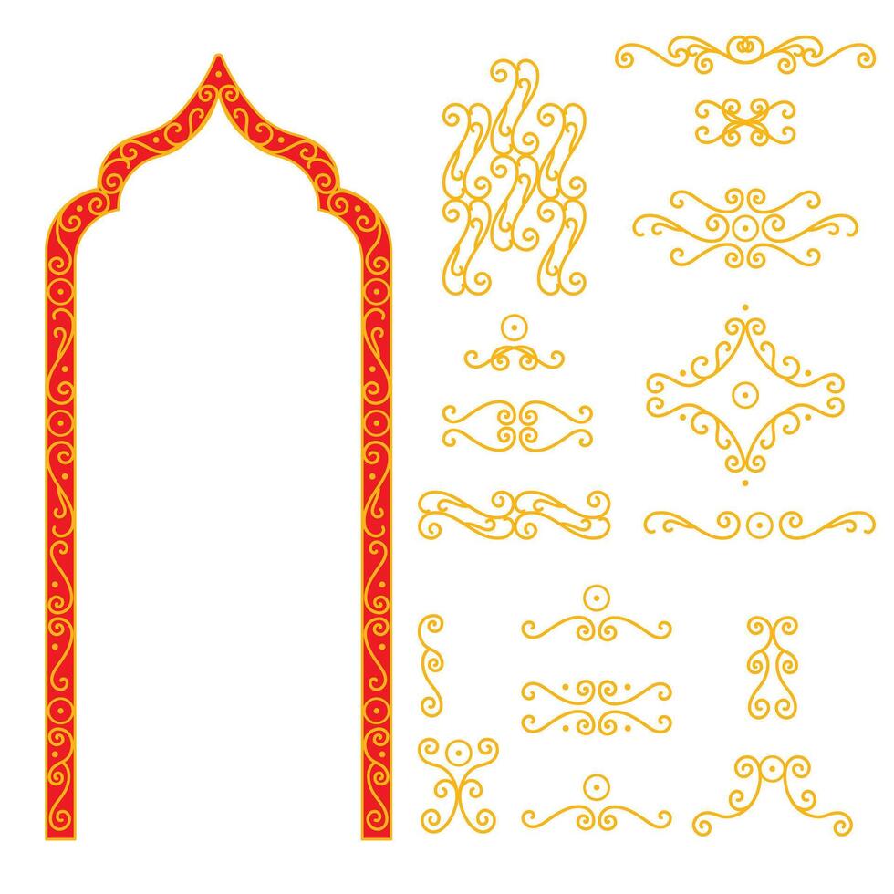 set of design elements and shapes with arch illustration vector