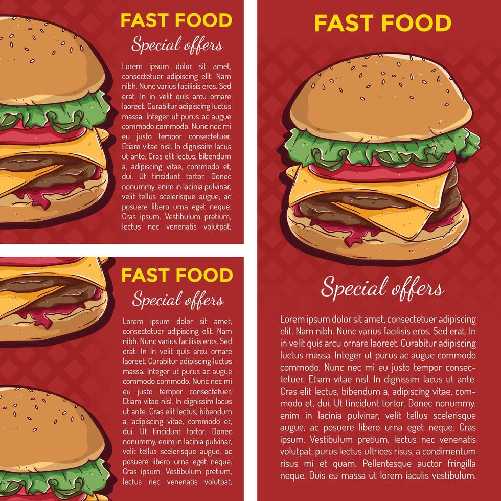 tasty burger for banner or poster vector