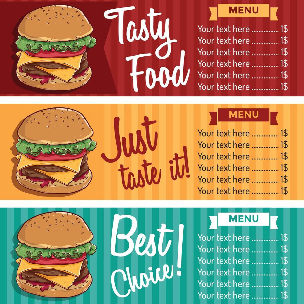 hand drawing burger banner or poster vector