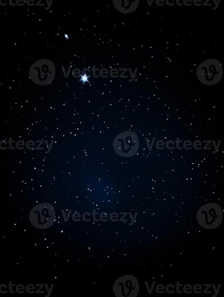 Dark blue night sky background dotted with countless sparkling stars photo