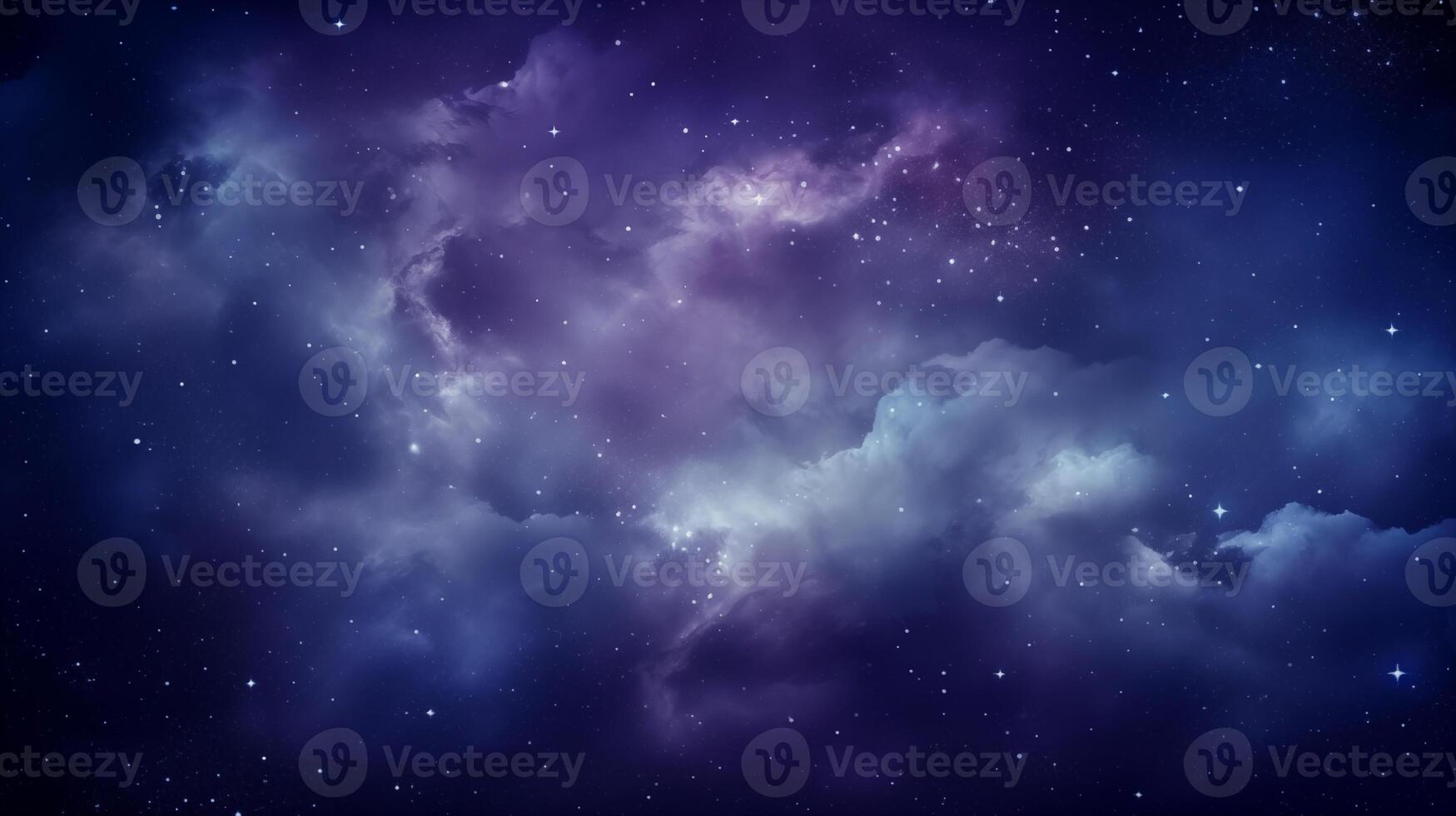 Ethereal clouds in a purple star-filled sky as a serene background photo