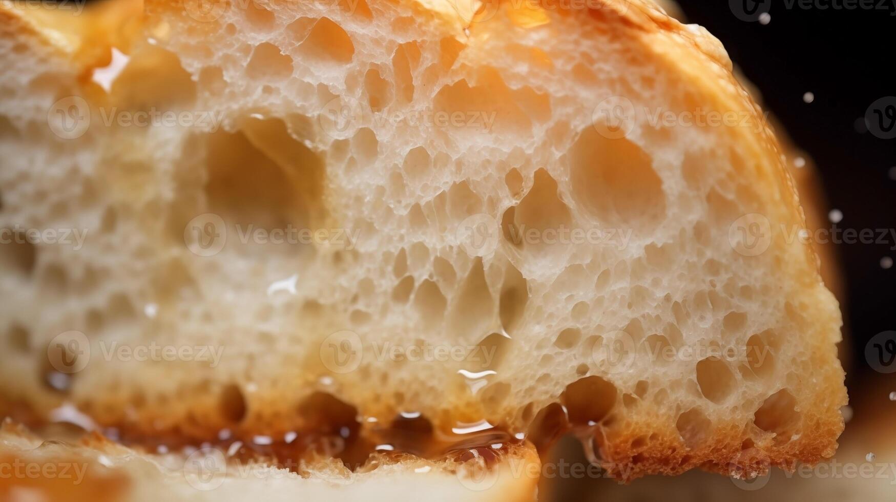 Extreme close-up of tasty bread. Food photography photo