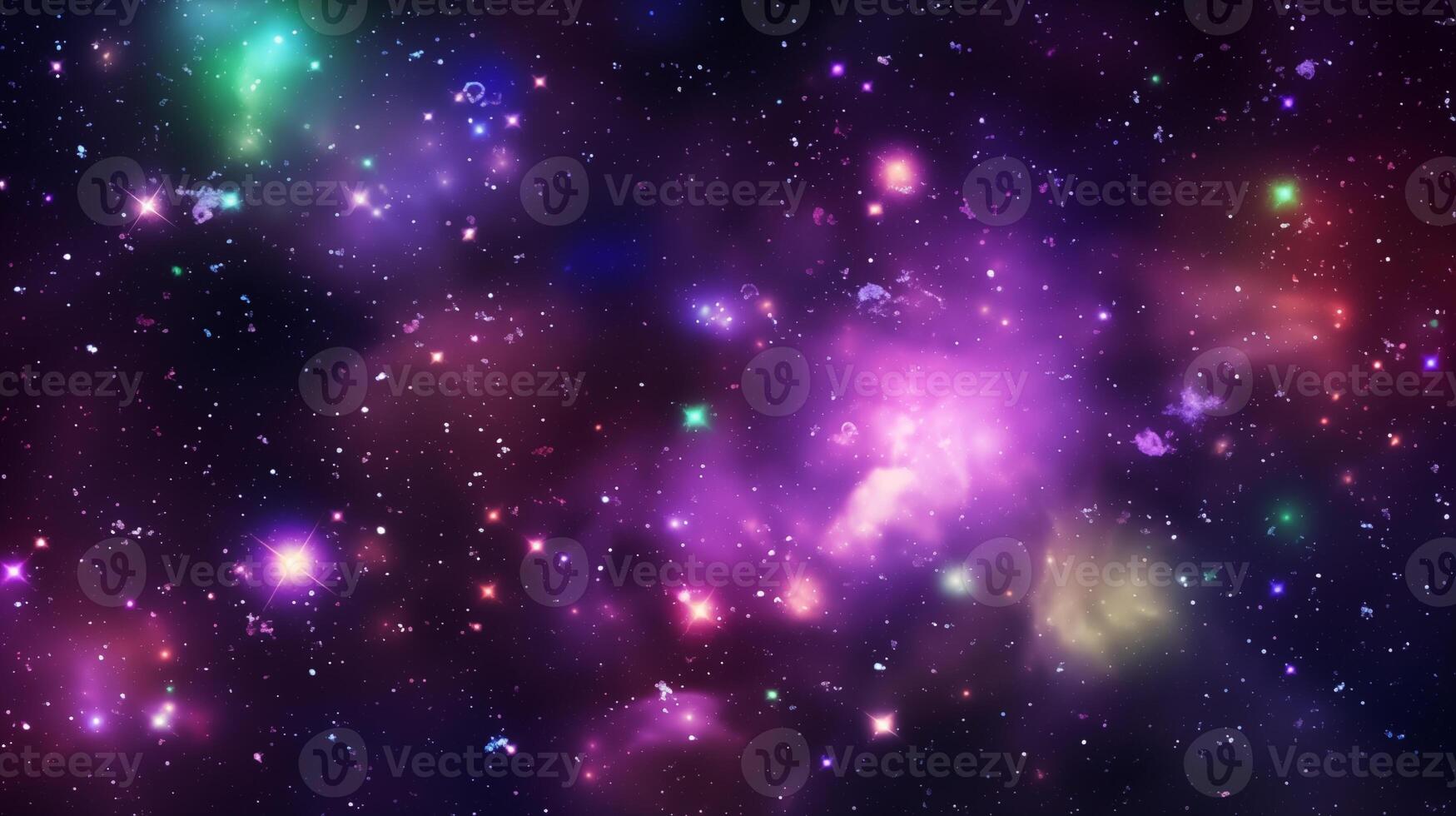 Vibrant galactic background with colorful starry clusters and cosmic dust photo