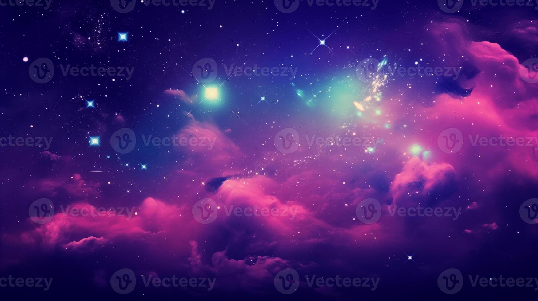 Cosmic nebula background with radiant stars and colorful cloud formations photo
