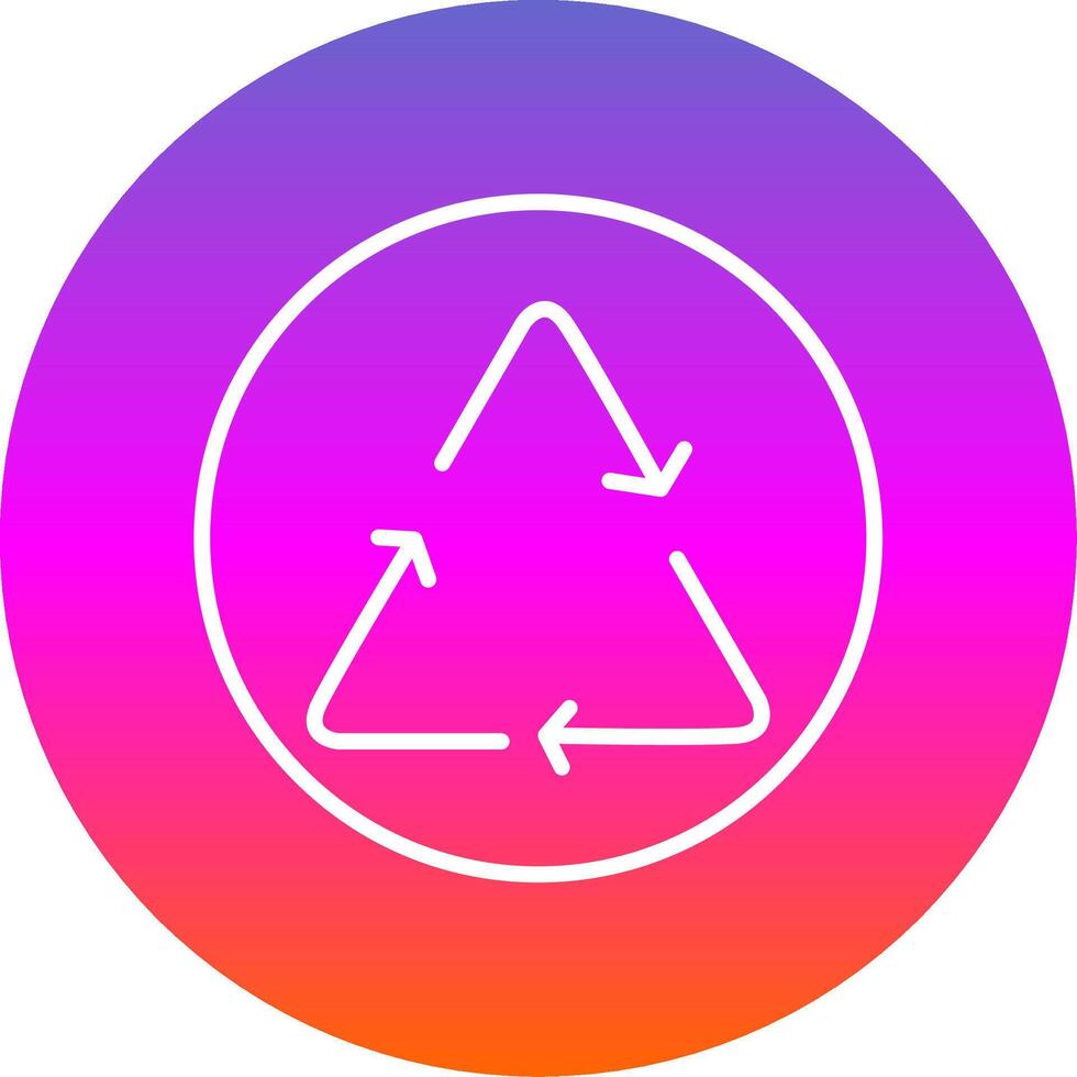 Recycle Line Gradient Circle Icon vector