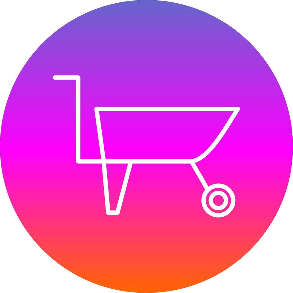 Wheelbarrow Line Gradient Circle Icon vector