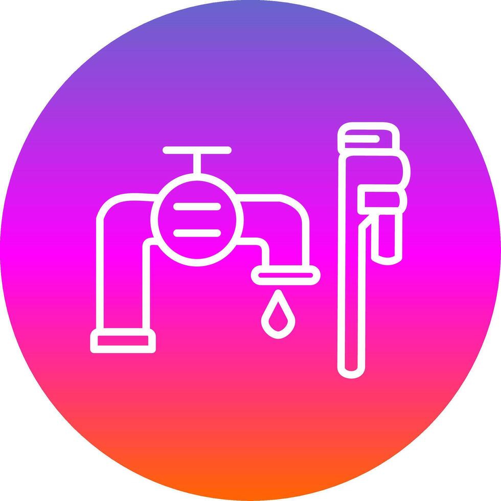 Plumbing installation Line Gradient Circle Icon vector