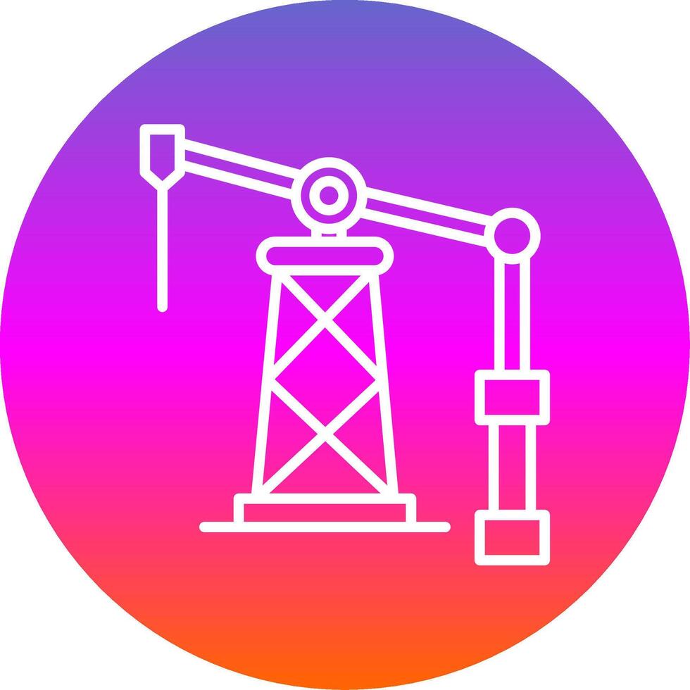 Oil Derrick Line Gradient Circle Icon vector