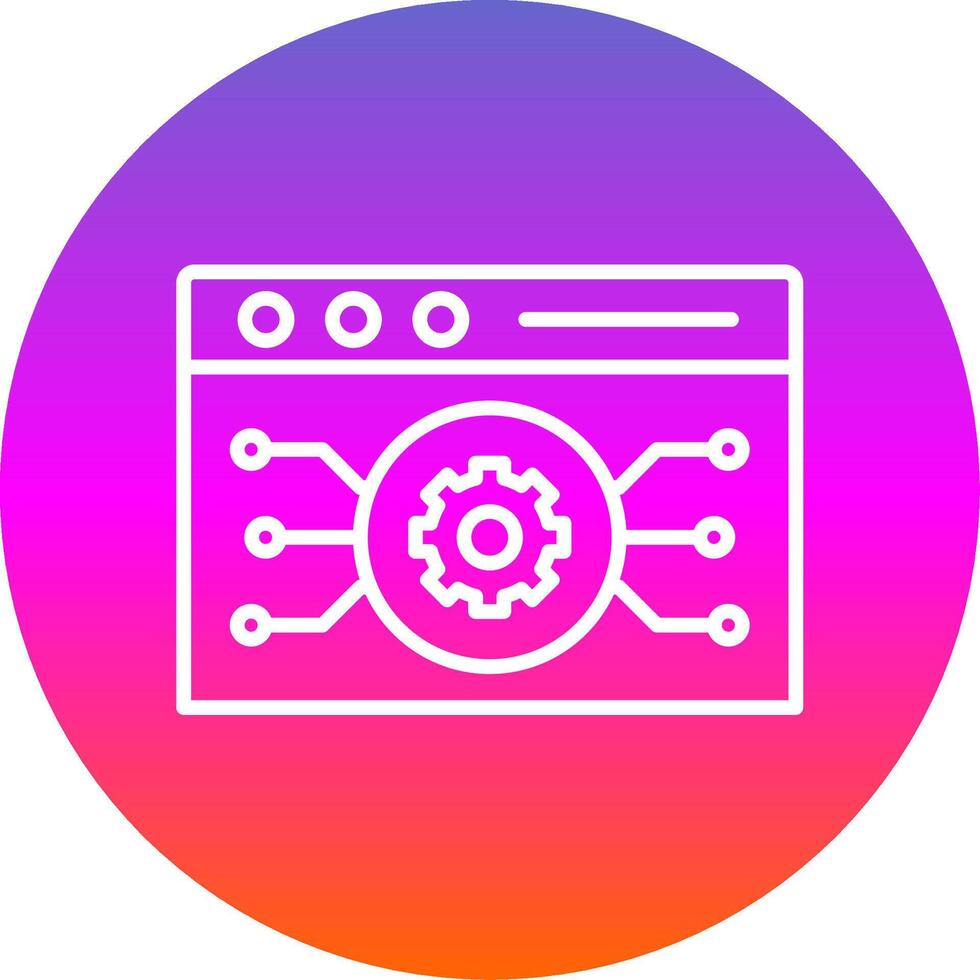 Website Algorithm Line Gradient Circle Icon vector