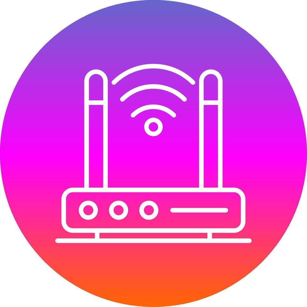 Wireless Modem Line Gradient Circle Icon vector