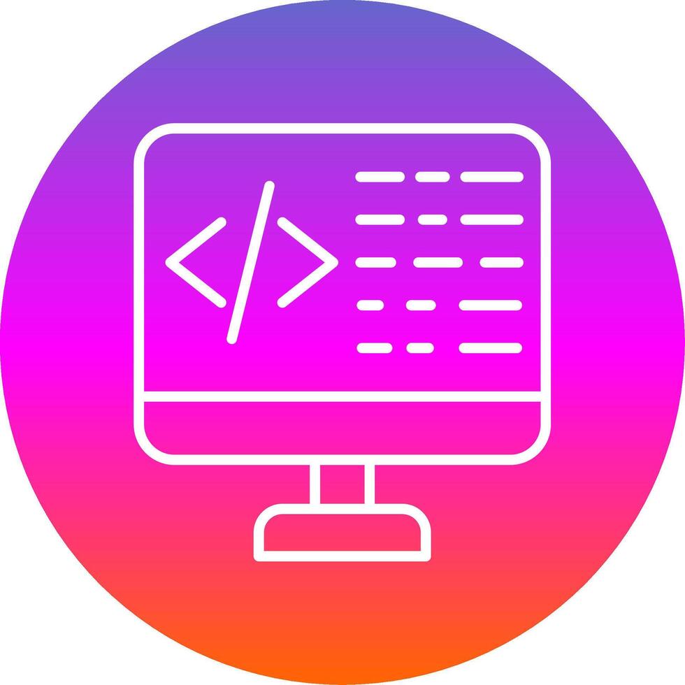 Coding Line Gradient Circle Icon vector