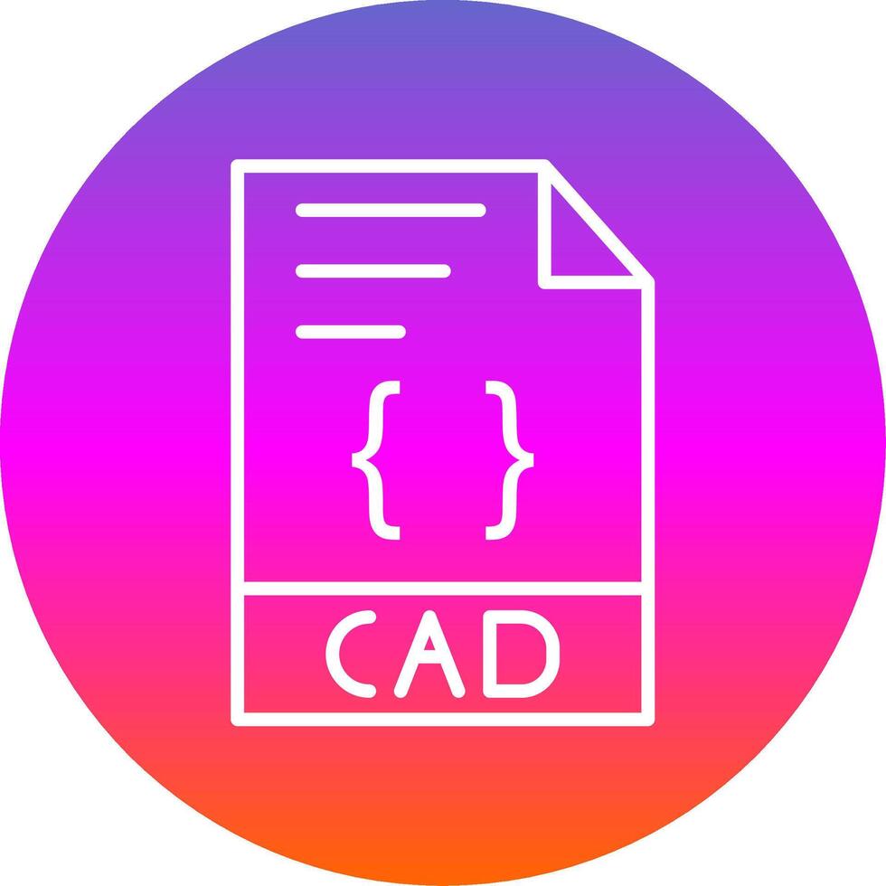 CAD Line Gradient Circle Icon vector