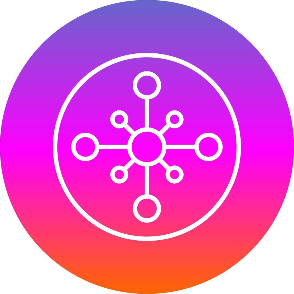 Network Hub Line Gradient Circle Icon vector