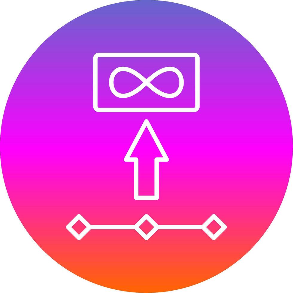 Unlimited Storage Line Gradient Circle Icon vector