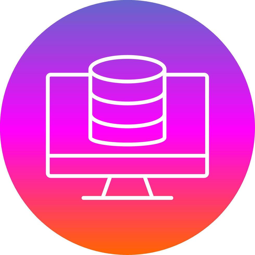 OnLine Gradient Circle Database Line Gradient Circle Icon vector