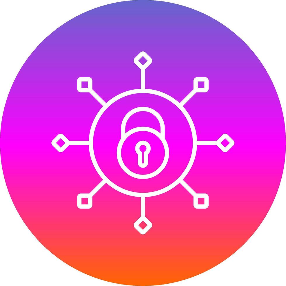 Security Connect Line Gradient Circle Icon vector