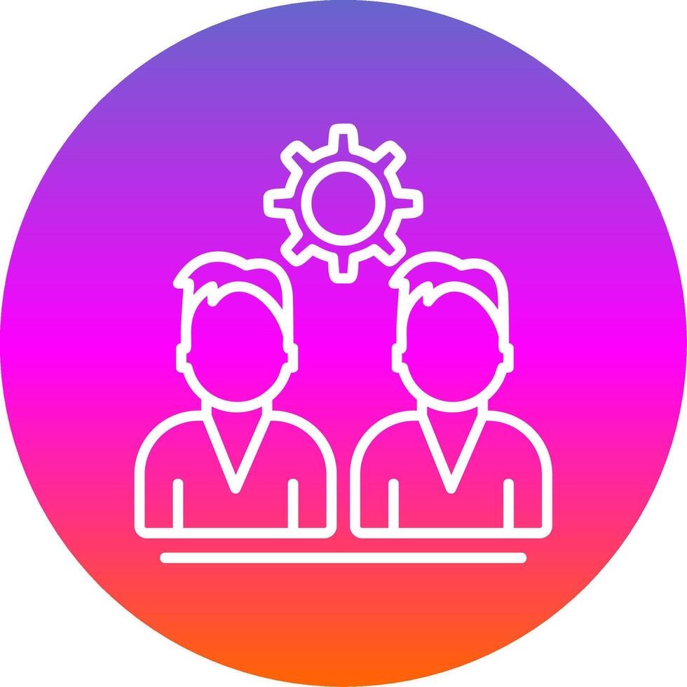 Group Team Line Gradient Circle Icon vector