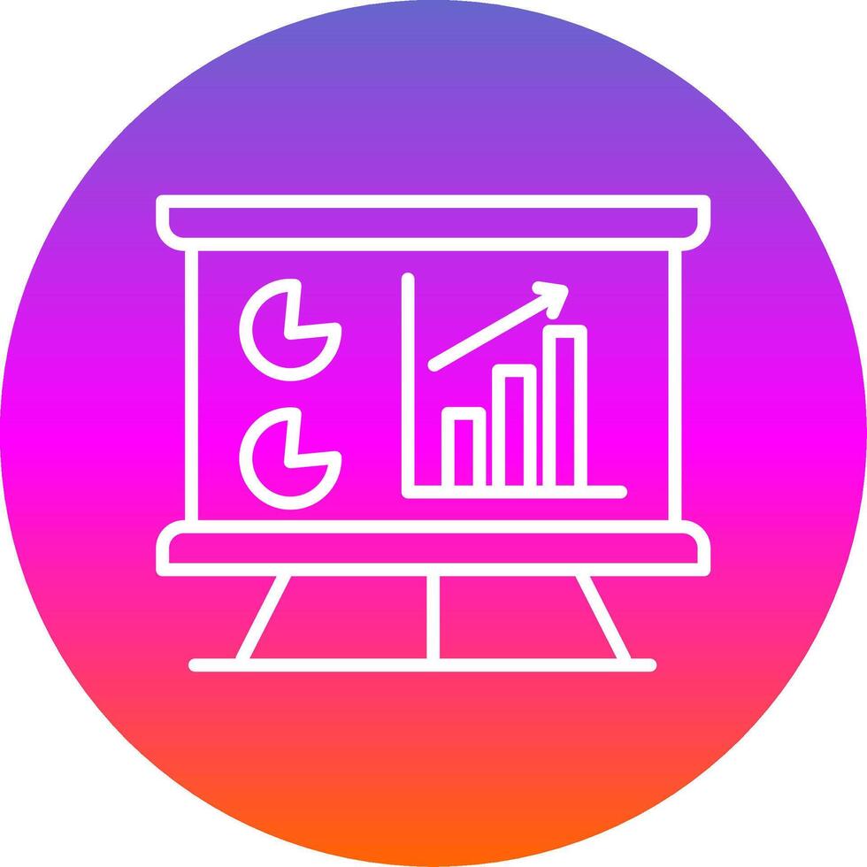 Data Analytics Line Gradient Circle Icon vector