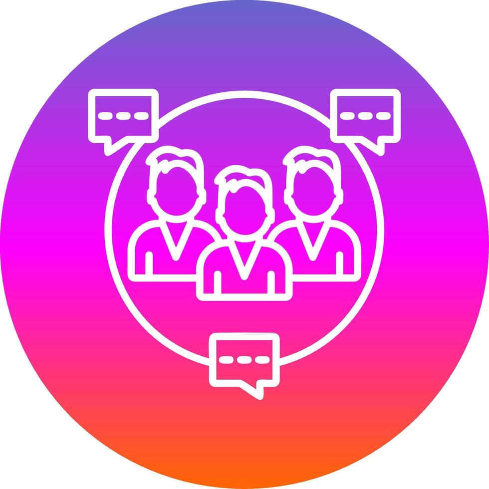 Seo Group Chat Line Gradient Circle Icon vector