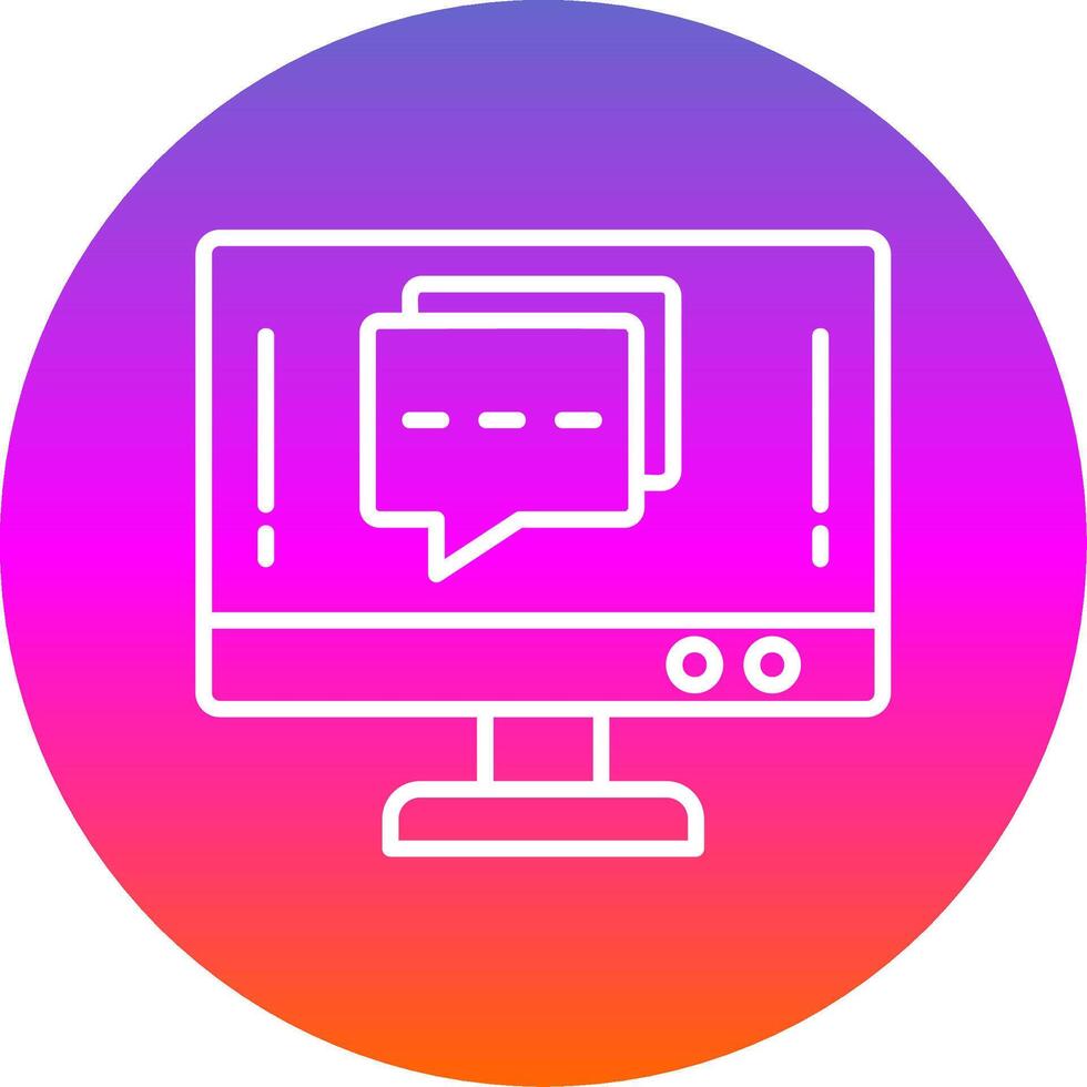 Info Chat Line Gradient Circle Icon vector