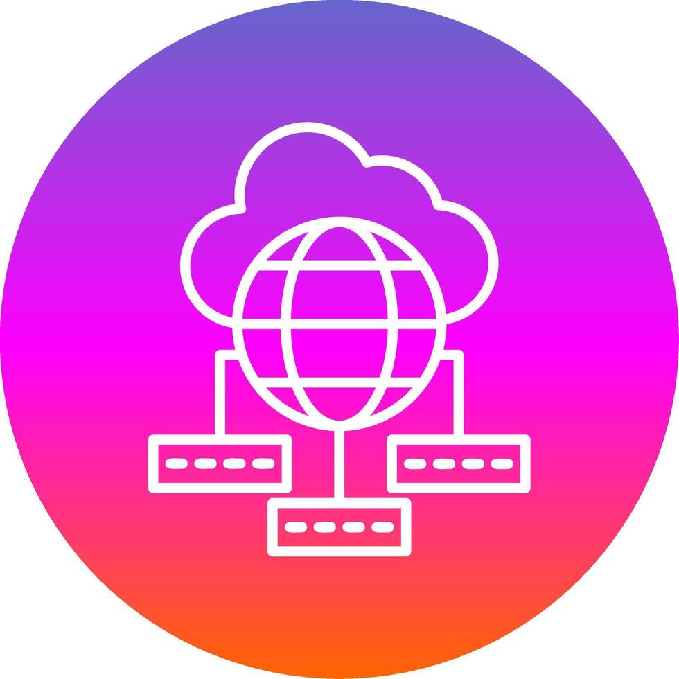 Data Sumit Line Gradient Circle Icon vector