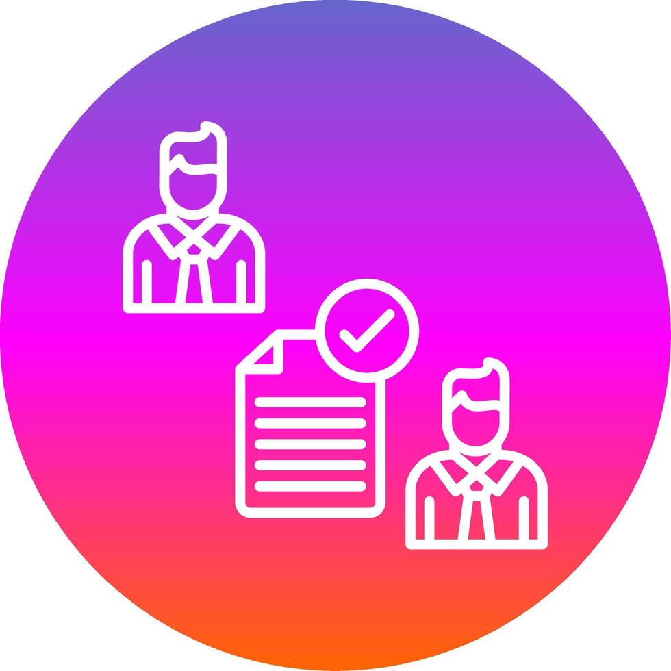Conclusion Of Contract Line Gradient Circle Icon vector