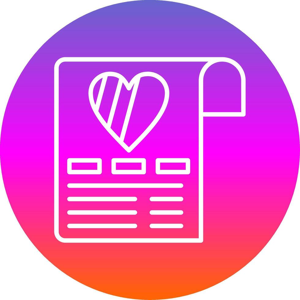 Wish List Line Gradient Circle Icon vector