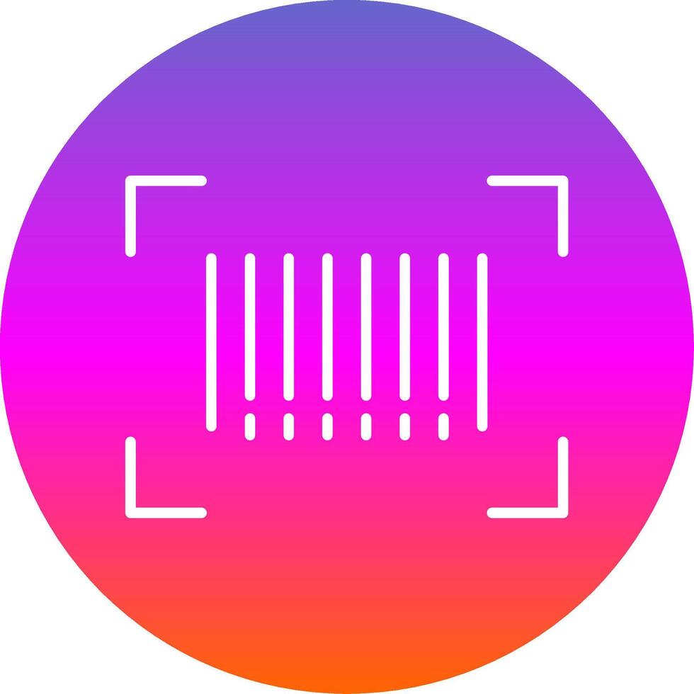 Bar Code Line Gradient Circle Icon vector