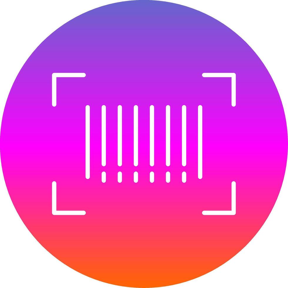 Bar Code Line Gradient Circle Icon vector