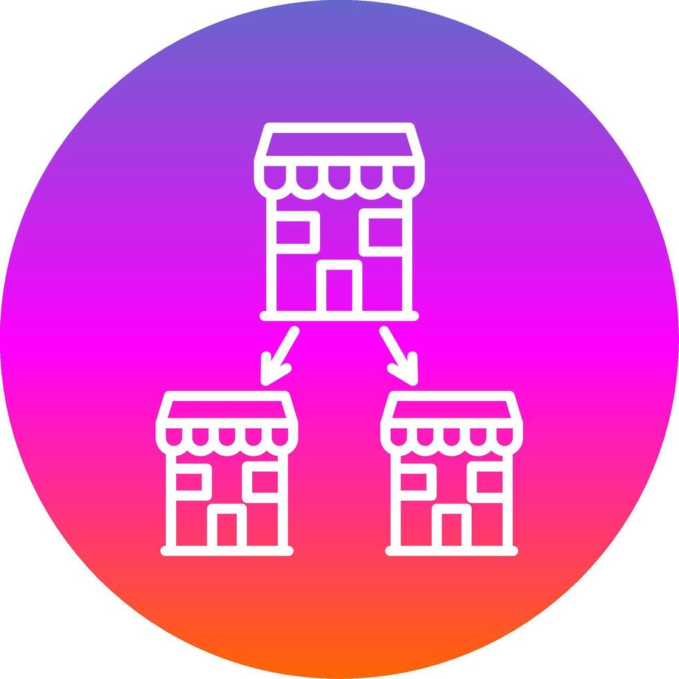 Chain Store Line Gradient Circle Icon vector