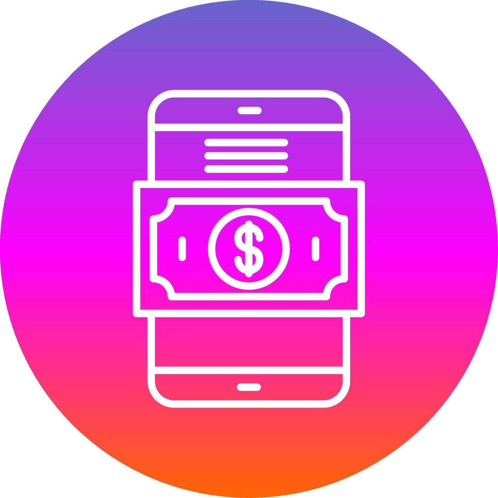 Mobile Payment Line Gradient Circle Icon vector