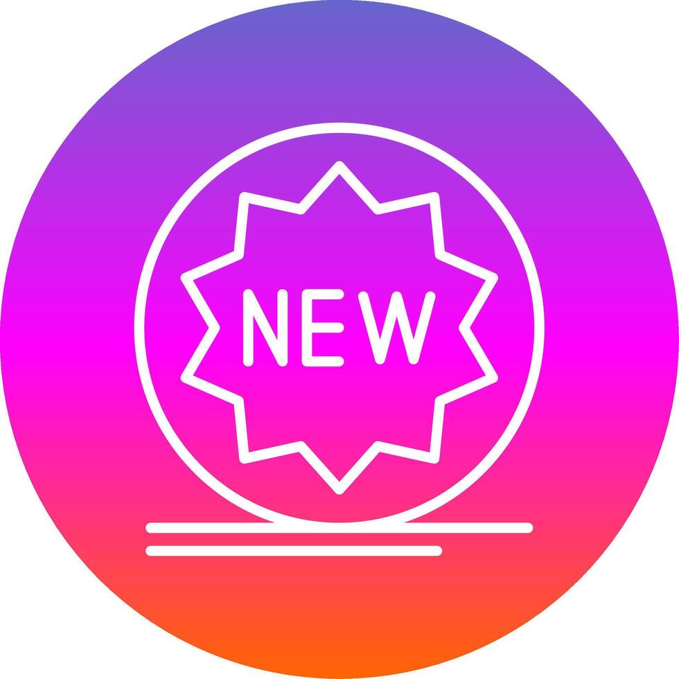 New Tag Line Gradient Circle Icon vector