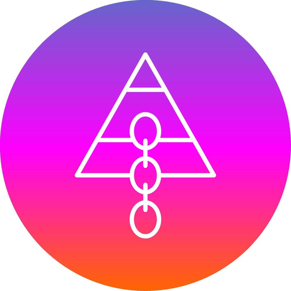 Link pyramide Line Gradient Circle Icon vector